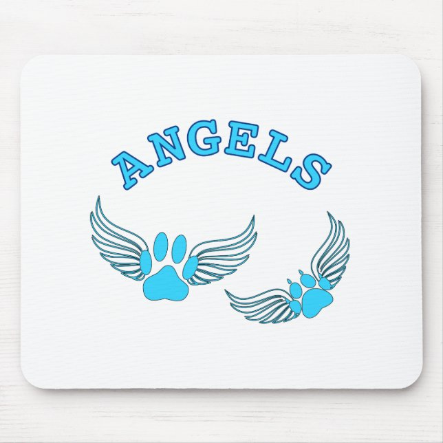 Angel Pet Paws In Blue Mouse Pad (Front)
