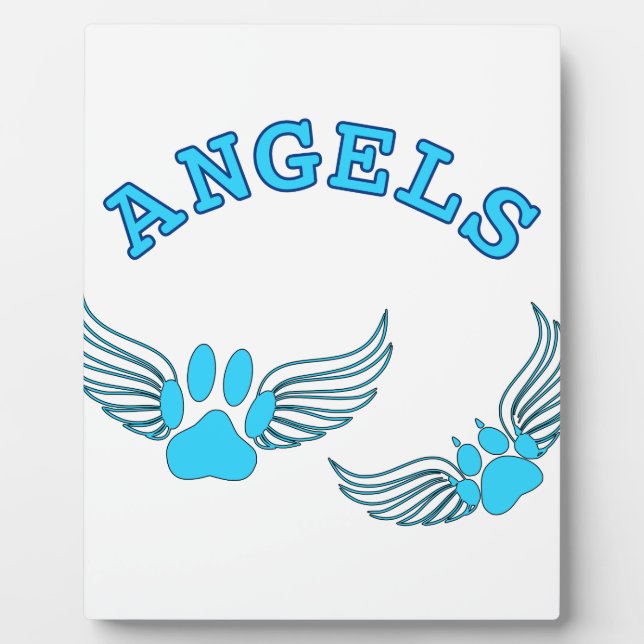 Angel Pet Paws In Blue Plaque (Front)