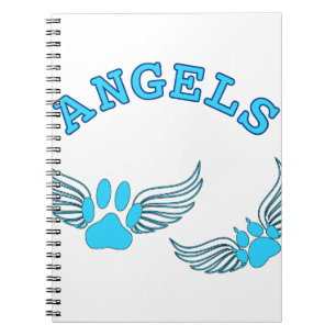 Angel Pet Paws In Blue Spiral Notebook