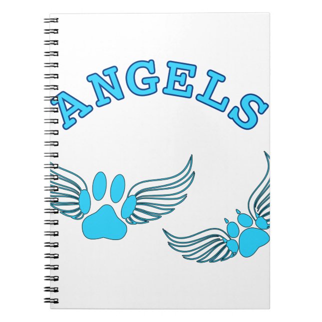Angel Pet Paws In Blue Spiral Notebook (Front)