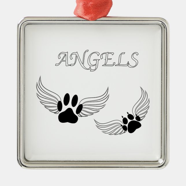 Angel Pet Paws Metal Tree Decoration (Front)