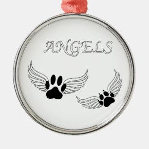 Angel Pet Paws Metal Tree Decoration