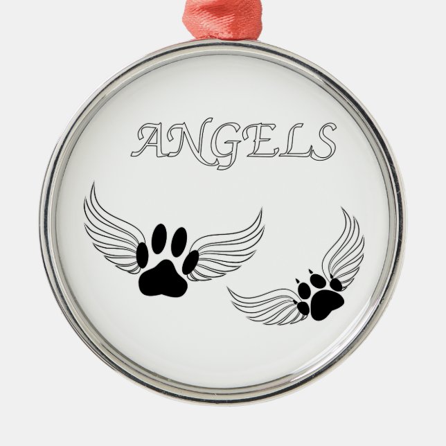 Angel Pet Paws Metal Tree Decoration (Front)