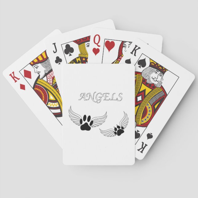 Angel Pet Paws Playing Cards (Back)