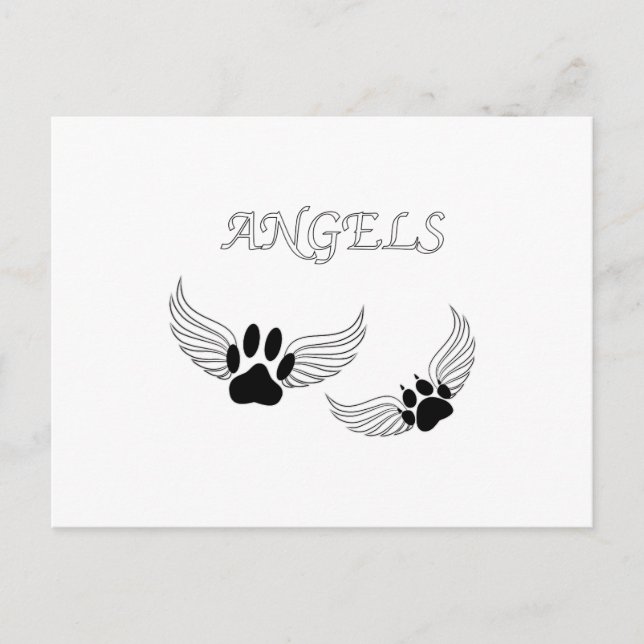 Angel Pet Paws Postcard (Front)