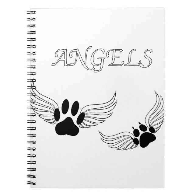 Angel Pet Paws Spiral Notebook (Front)