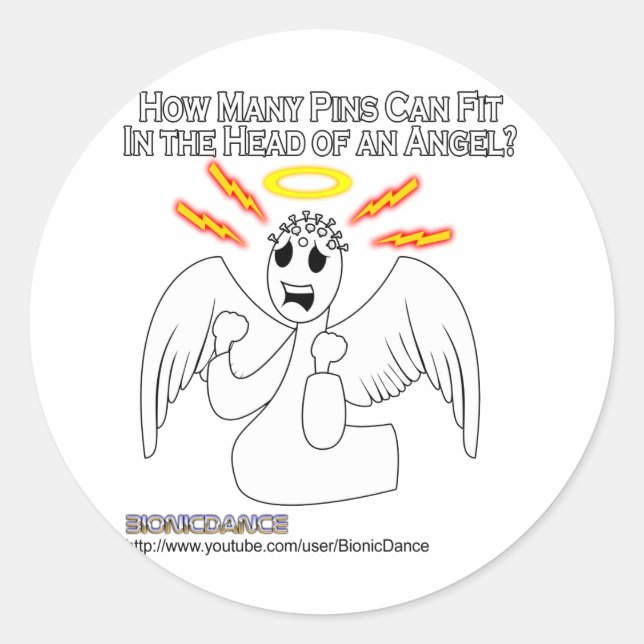 Angel Pinhead Classic Round Sticker (Front)