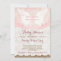 Angel Pink Baby Shower Invite for Latina Lady