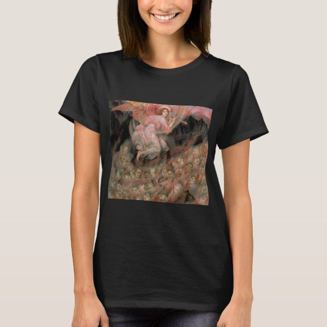 Angel Piping to Souls in Hell by Evelyn De Morgan T-Shirt (Front)
