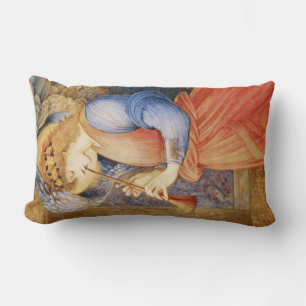 Angel Playing a Flageolet (by Edward Burne-Jones) Lumbar Cushion