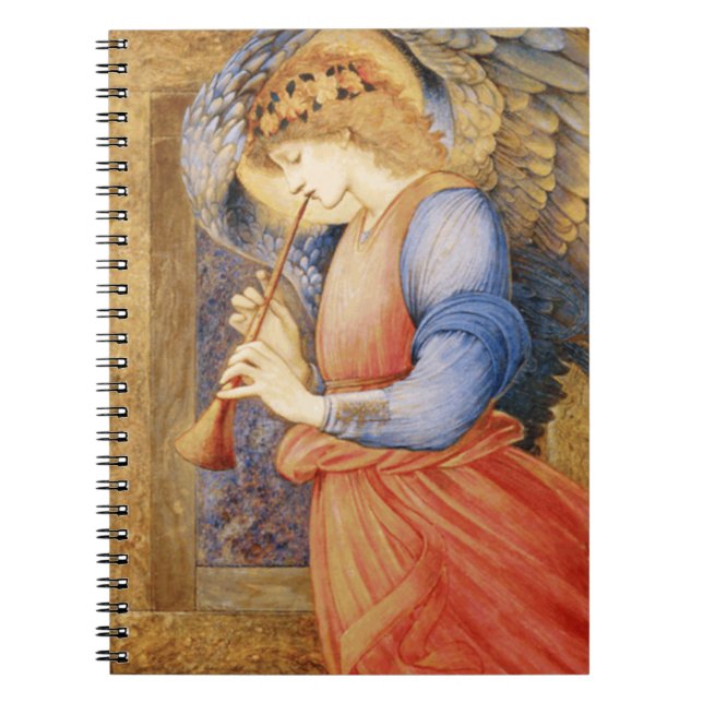 Angel Playing a Flageolet (by Edward Burne-Jones) Notebook (Front)