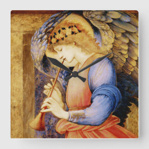 “Angel Playing a Flageolet” by Edward Burne Jones Square Wall Clock