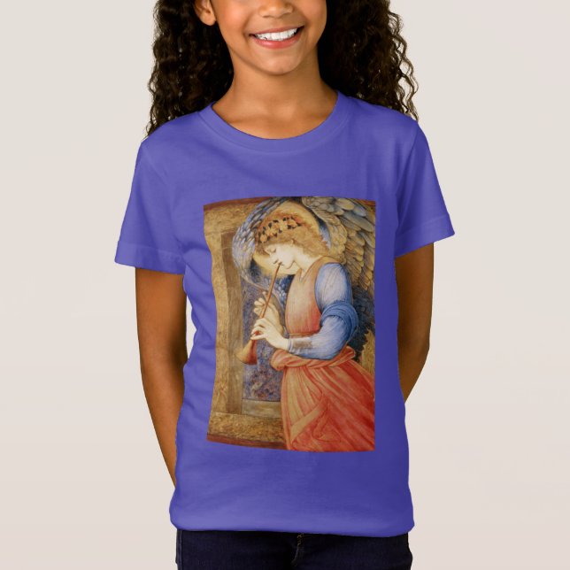 Angel Playing a Flageolet (by Edward Burne-Jones) T-Shirt (Front)