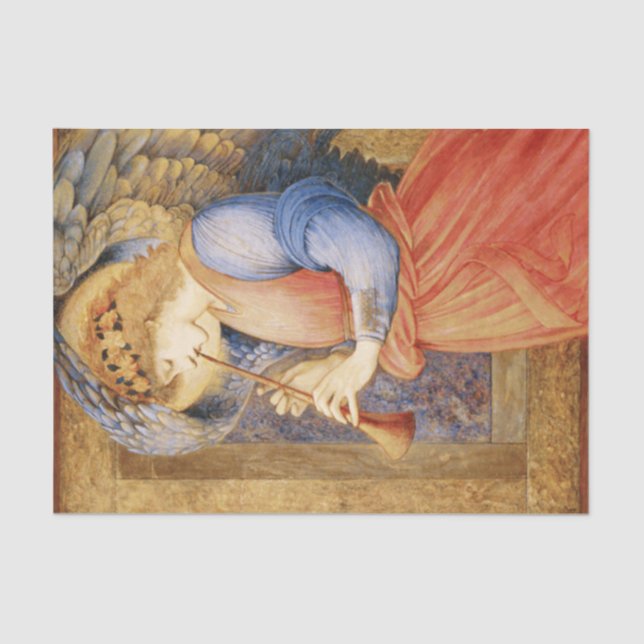 Angel Playing a Flageolet (by Edward Burne-Jones) Tissue Paper (Front)