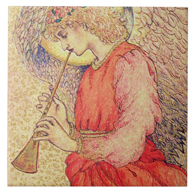 Angel Playing a Flageolet Tile (Front)