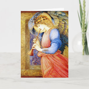 Angel Playing a Flageolet ~ Vintage Christmas Holiday Card