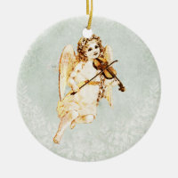 Angel Playing a Violin on a Shabby Vintage Texture