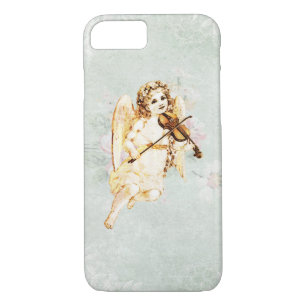 Angel Playing a Violin on Vintage Paper Background Case-Mate iPhone Case