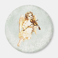 Angel Playing a Violin on Vintage Paper Background