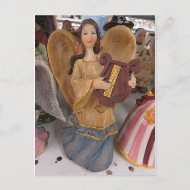 Angel Playing Harp Postcard (Front)