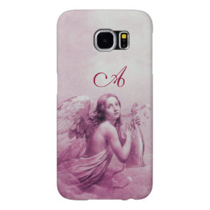 ANGEL PLAYING LYRA OVER THE CLOUDS Pink Monogram