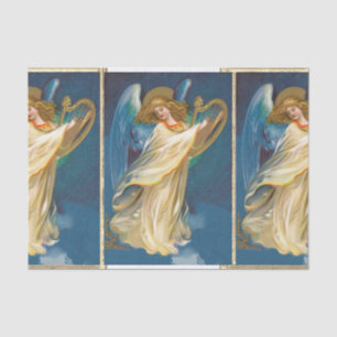 angel playing music on a harp tissue paper