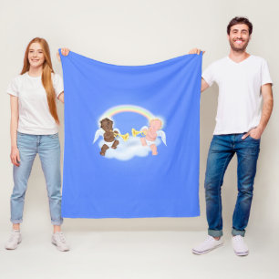 Angel Playing Trumpet Fleece Blanket