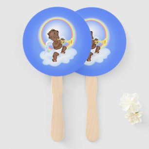 Angel Playing Trumpet Hand Fan