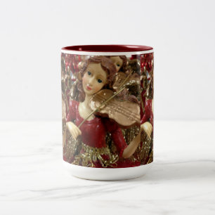 ANGEL PLAYING VIOLIN COFFEE AND TEA MUG