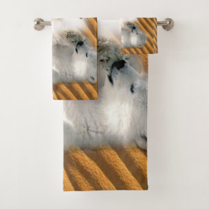 Angel Polar Bear Bathroom Towel Sets