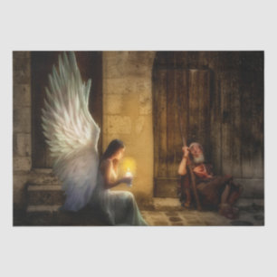 Angel Poor Man 15x20 Decoupage  Tissue Paper