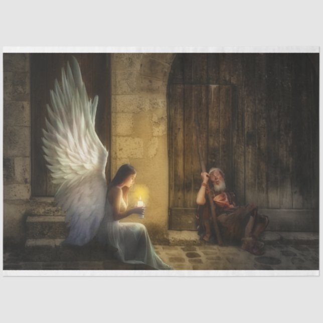 Angel Poor Man 20x30 Decoupage  Tissue Paper (Front)