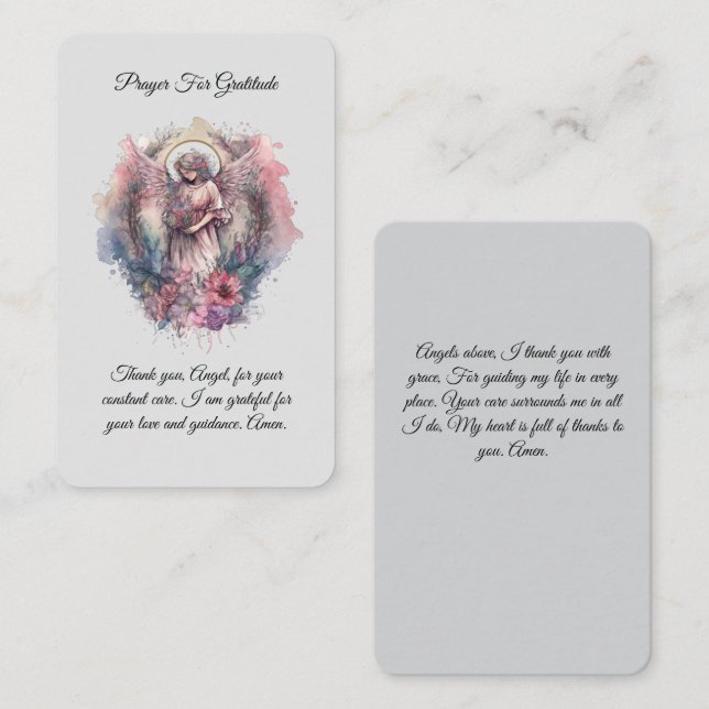 Angel Prayer For Gratitude Prayer Card (Front/Back)