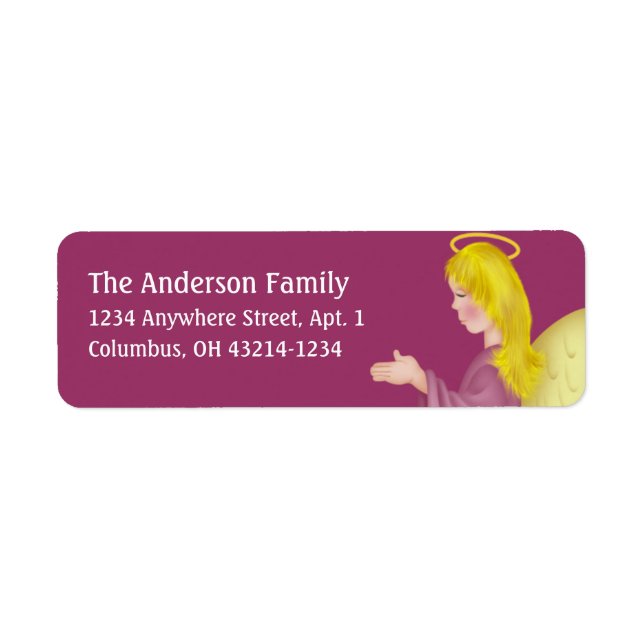 Angel Praying d1 Return Address Labels (Front)
