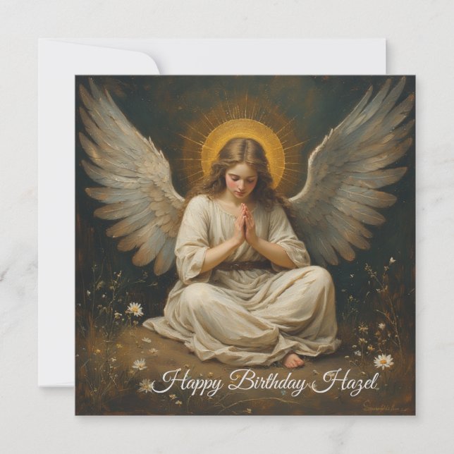 Angel praying greeting card design (Front)