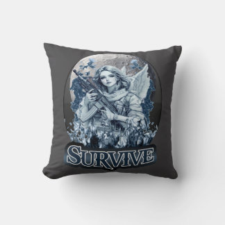 Angel Print – Cyberpunk Guardian Angel - Throw  Cushion