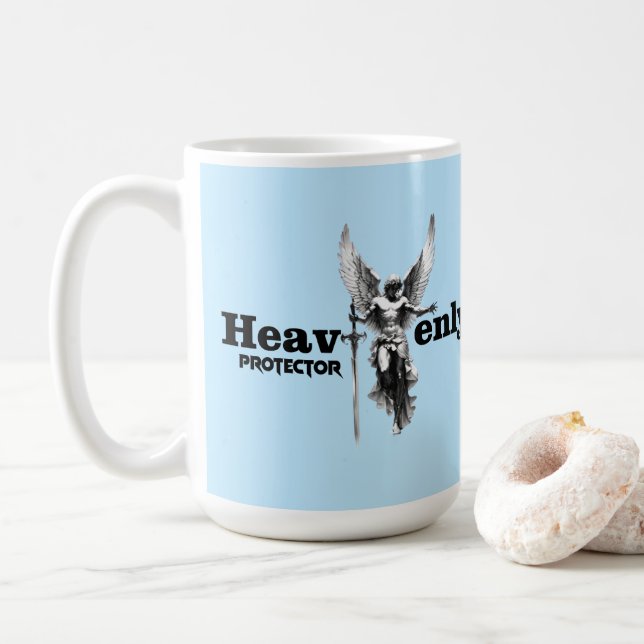 Angel Print - Heavenly Protector - Coffee Mug (With Donut)