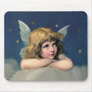 Angel Resting on a Cloud Mousepad