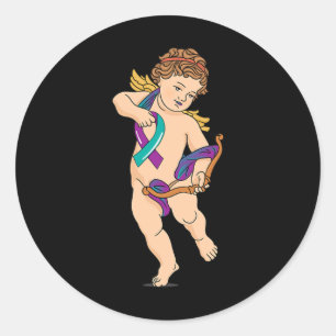 Angel Ribbon Mental Health Suicide Prevention Awar Classic Round Sticker