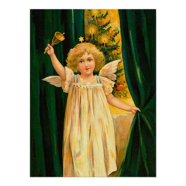 Angel ringing the bell for Christmas time Poster (Front)