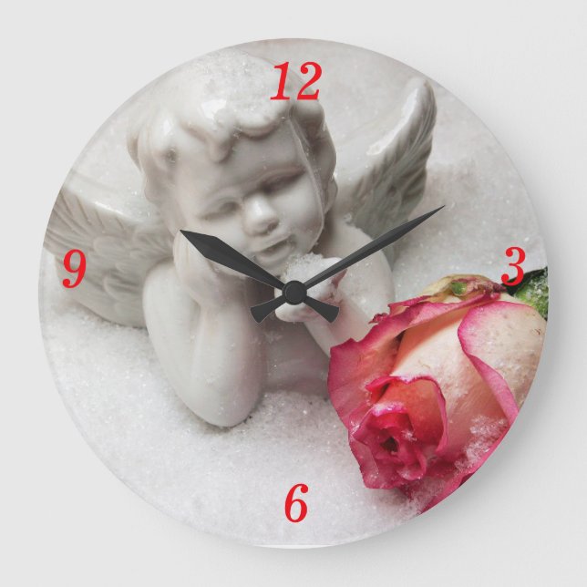 Angel & Rosebud Clock (Front)
