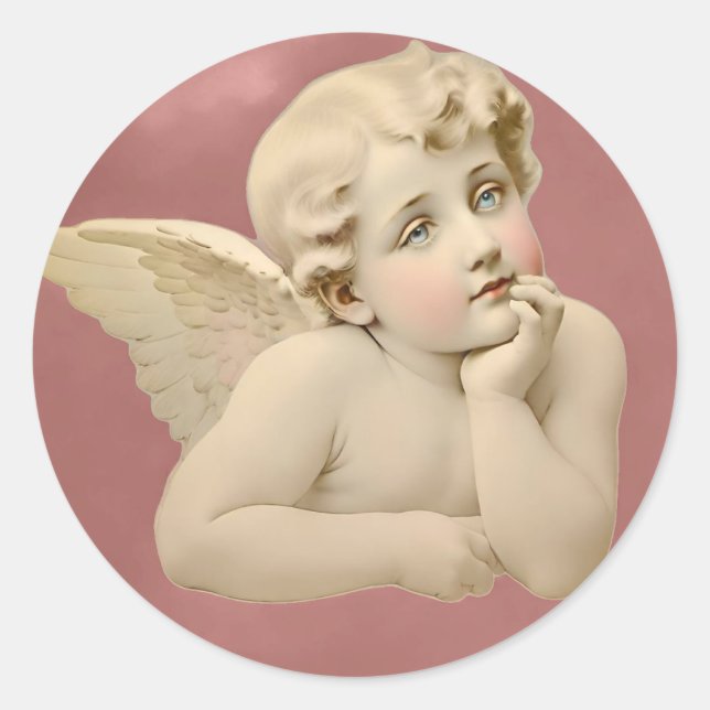 Angel Round Stickers (Front)