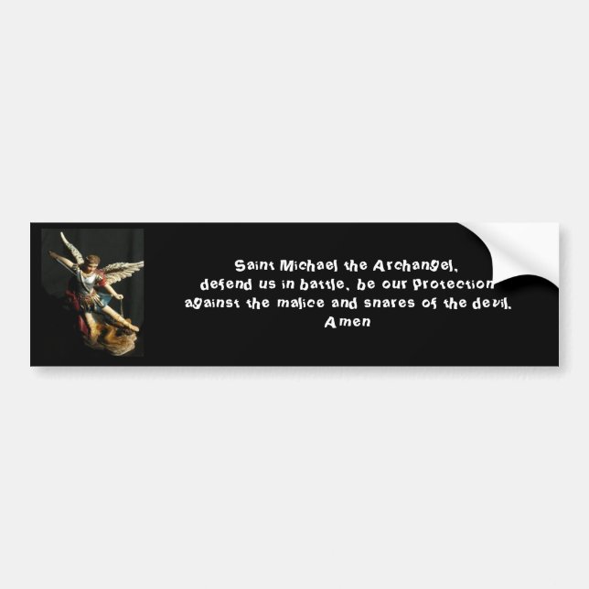 Angel Saint Michael & Prayer Bumper sticker (Front)