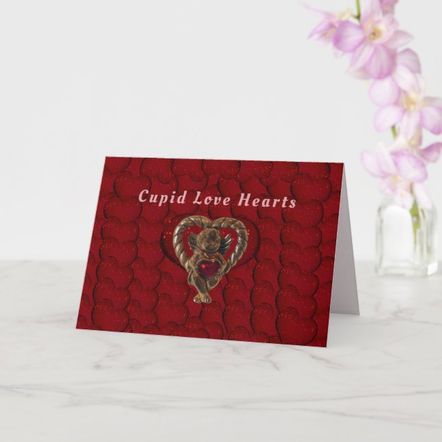 Angel Sangria Hearts Valentine's Day Card (Orchid)