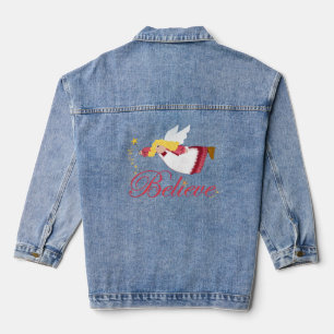 Angel Says "Believe in Christmas" Denim Jacket
