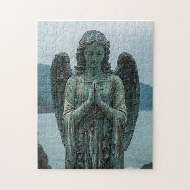 Angel Sculpture Copper and Patina Jigsaw Puzzle (Vertical)