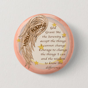 Angel Serenity Prayer 6 Cm Round Badge