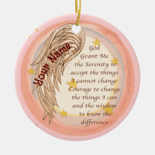 Angel Serenity Prayer Ceramic Tree Decoration