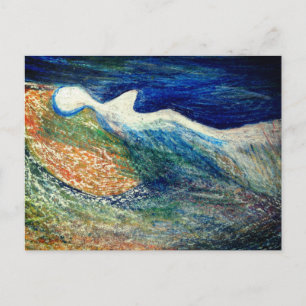 Angel Silhouette Abstract Art Postcard