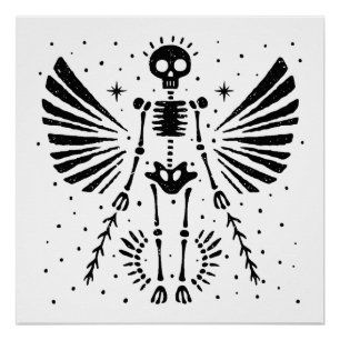 Angel skeleton Gothic Christmas Poster